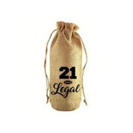 Twenty One & Legal Jute Wine Bottle Sack